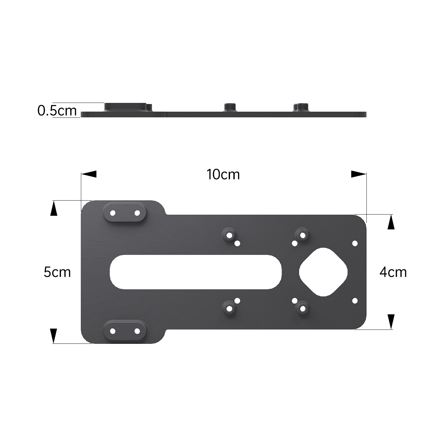 3D Printed Mounting Base and Antenna Bracket for CaddxFPV GM3 Gimbal
